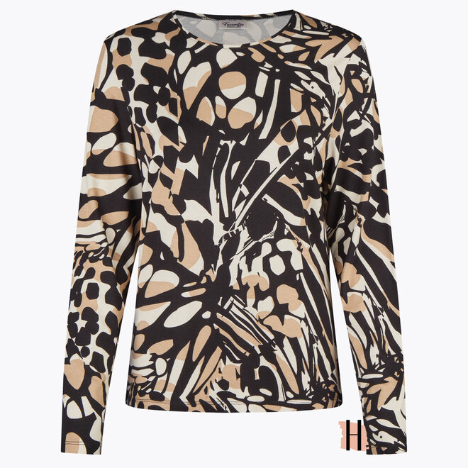 Longsleeve met Print Camel en Zwart