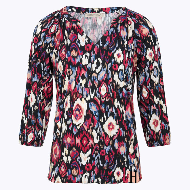 Blouson "Mia" Ikat-print in D. Rood Mix