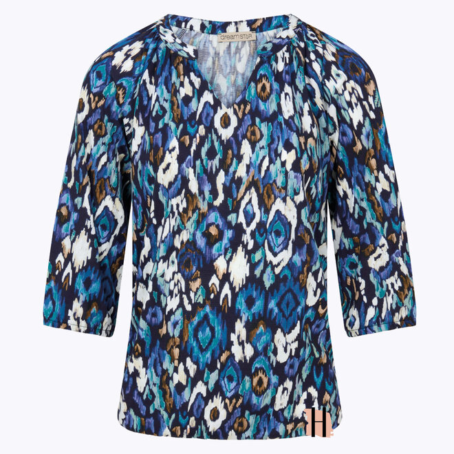 Blouson "Mia" Ikat-print in Rafblue Mix