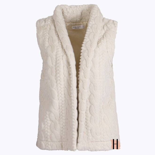 Fluffy Gilet in Ecru