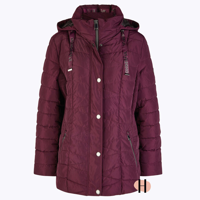 Functionele Winterjas in Aubergine Kleur