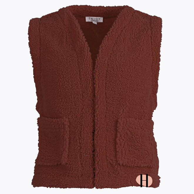 Teddy Gilet met Zakken in Terra Cotta