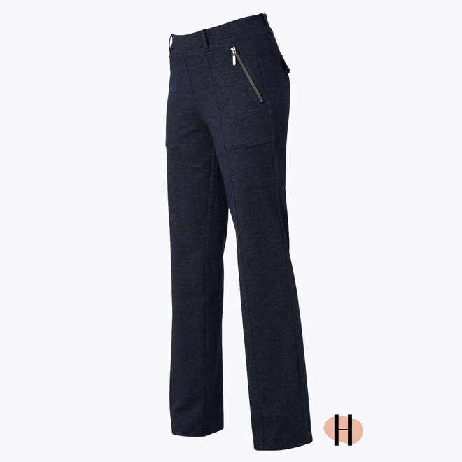 W24 203 Three Broek JERSEY DENIM in Indigo