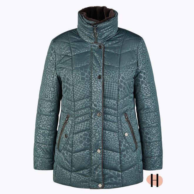 Winterjas met Subtiele Print Flesgroen