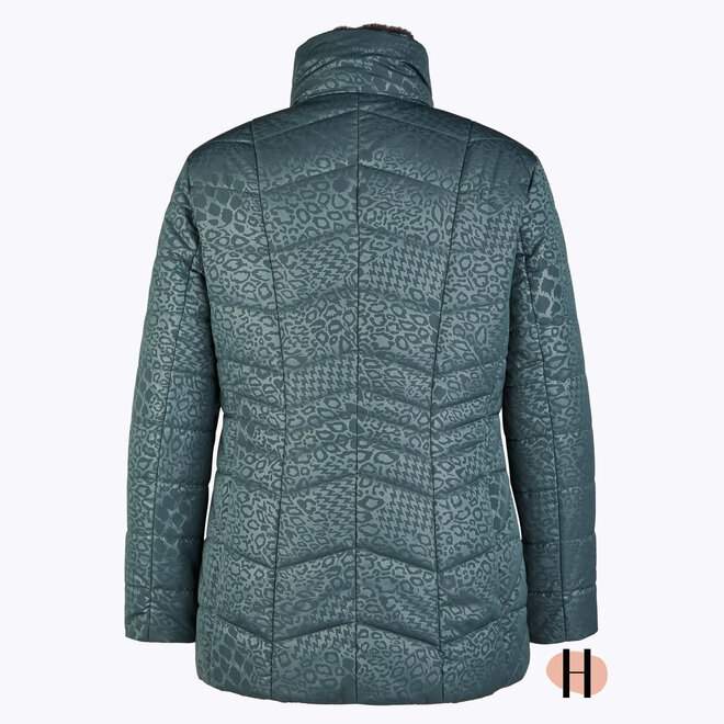 Winterjas met Subtiele Print Flesgroen