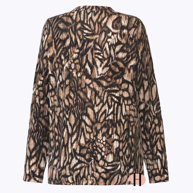 Top met Bruin en Zwarte Print