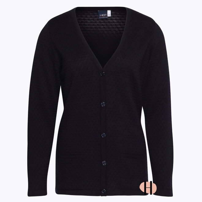 Vest met Structuur Donkerblauw
