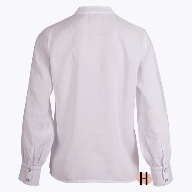 Witte Blouse met Drukknoopjes van Modal Mix