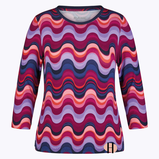 Blouson in Paars en Roze Tinten Golfjespatroon