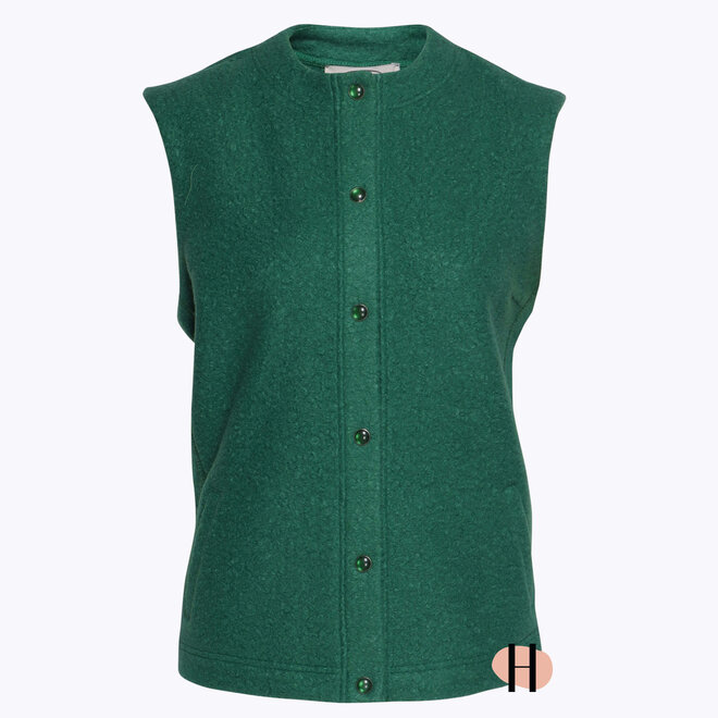 Gilet Wol-Look in Groen