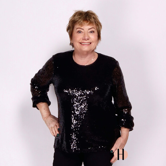 Pailletten Top in Zwart