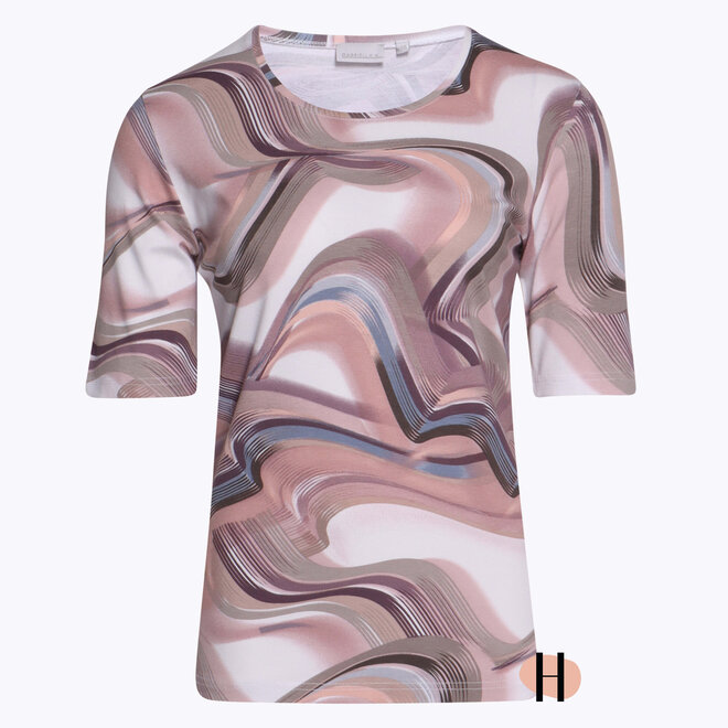 T-Shirt met Print in Zachte Kleuren