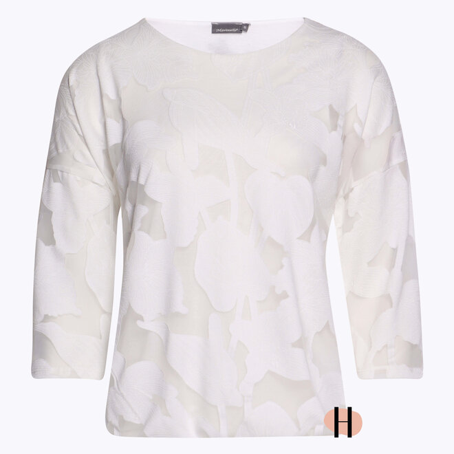 Blouson van Twee Stoffen Wit