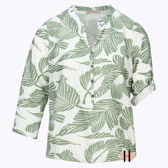Z25 103 Maxx Blousetop LEAVES Khaki