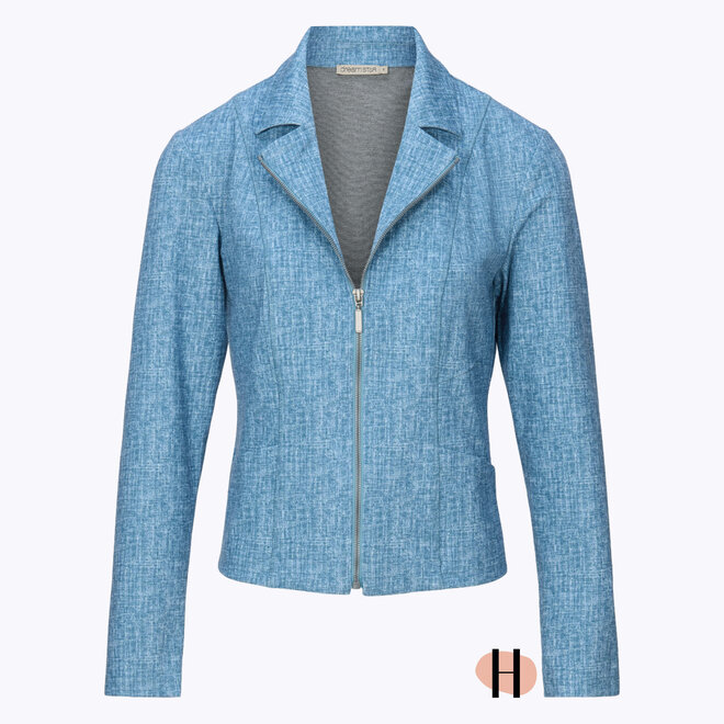 Travel Jasje met Print "Konnor" Blue Structuur