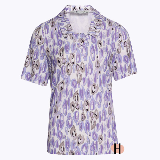Poloshirt Korte Mouwen met Print in Paars