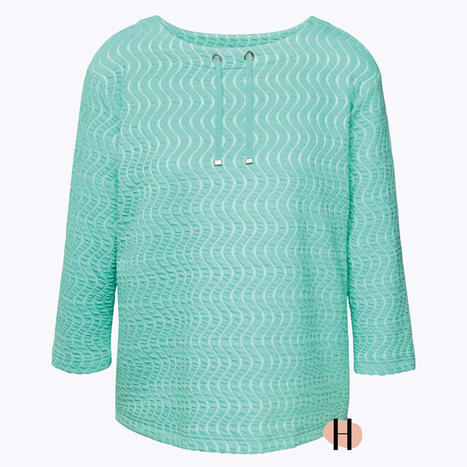 Sweatshirt met Koordje in Mintgroen