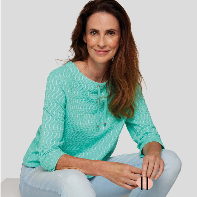 Sweatshirt met Koordje in Mintgroen