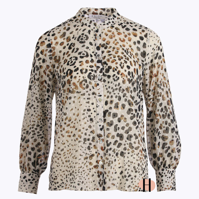 Blouse Plumetis met Dierenprint