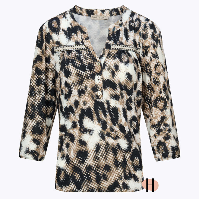 Blouson met Dierenprint "Lumi" Zand Mix
