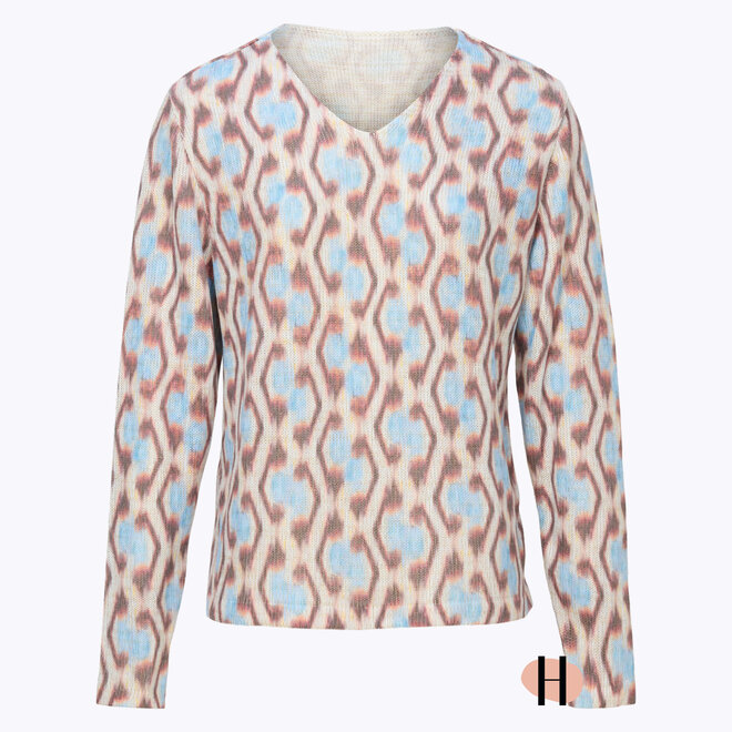 Z25 133 Nittie Trui FLAT KNIT PRINT Multicolor
