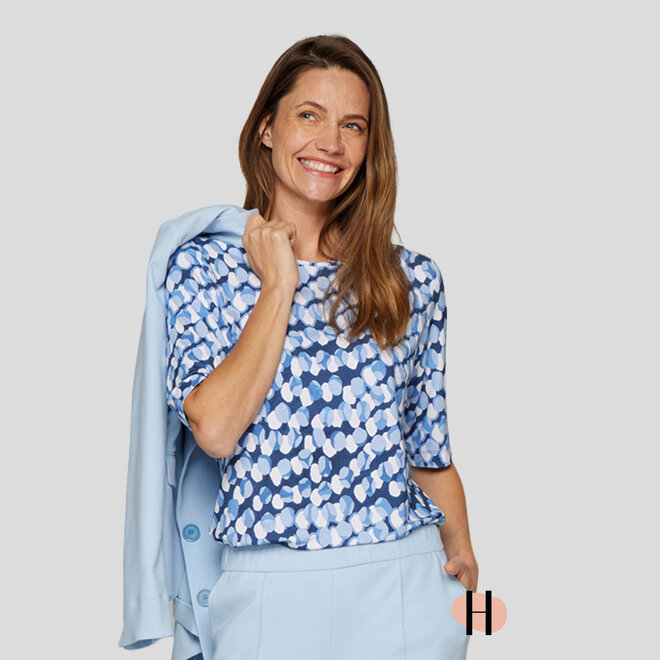 T-Shirt Jeans Blauwe Print