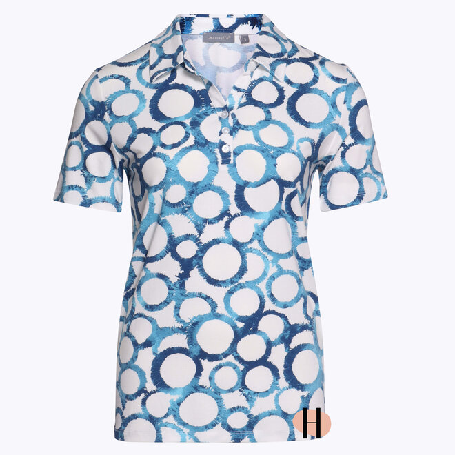 Polo met Patroon van Blauwe Cirkels