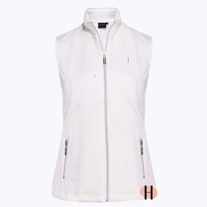 Gilet Wit met Structuurstof en Rits