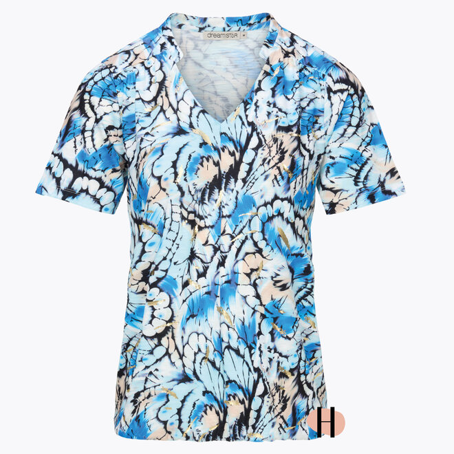 Z25 137 Ploom Top SWIRL PRINT Blue Mix