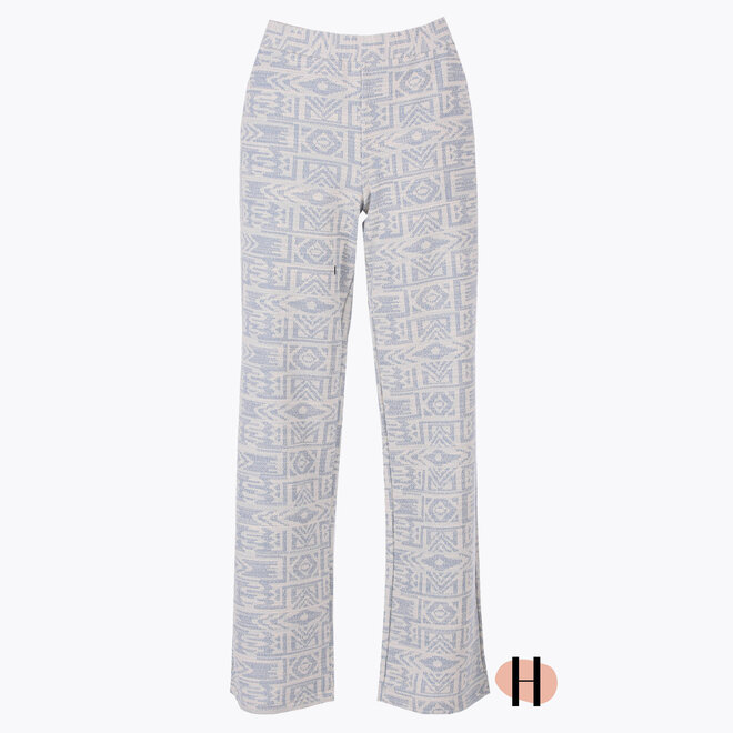 Broek Jaquard Lichtblauwe Print