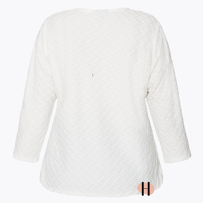Effen Shirt van  Structuurstof in Wit