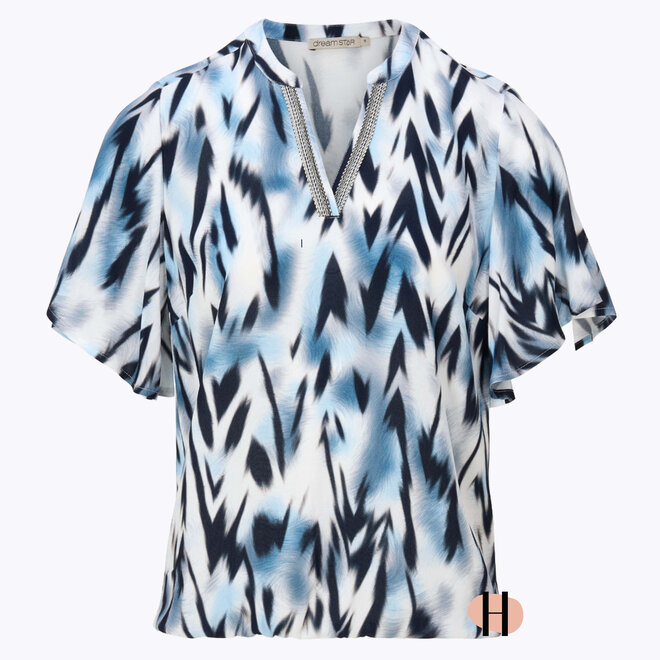 Blouson Vlindermouw "Emily" in Blue Mix
