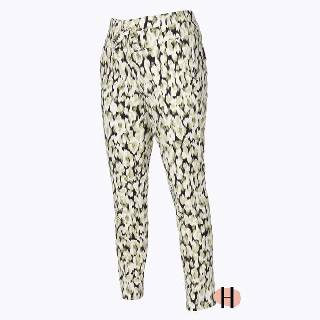 Travelbroek met Print (Slim Fit) "Kirsten" Khaki Mix