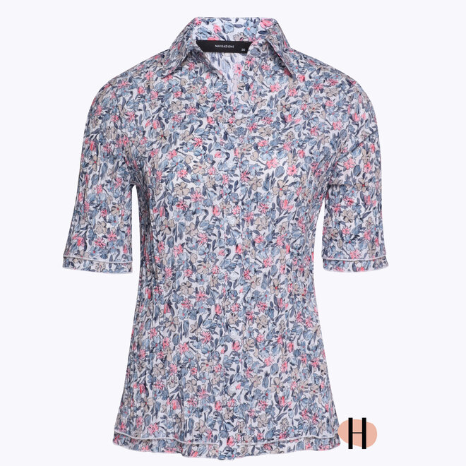 Luchtige Doorknoop Blouse met Lichte Bloemetjes