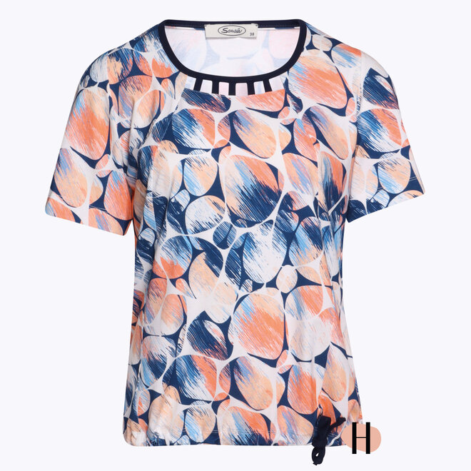 Blouson met Koordje in Oranje en Blauw