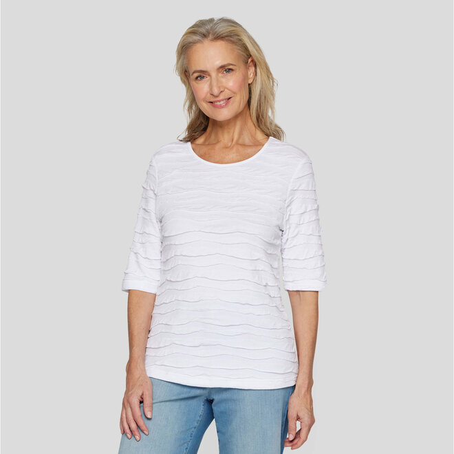 T-Shirt Stroken Stof in Wit