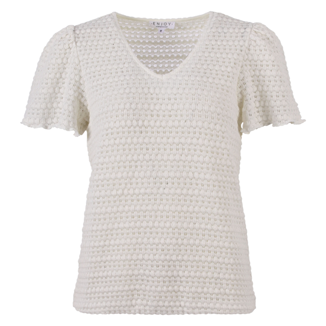 Effen Blouson Wit Crochet