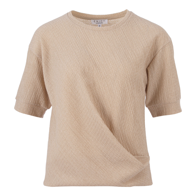 Blouson Korte Mouw Structuur Drape