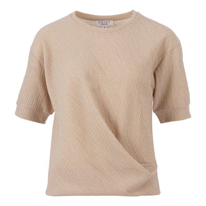 Blouson Korte Mouw Structuur Drape