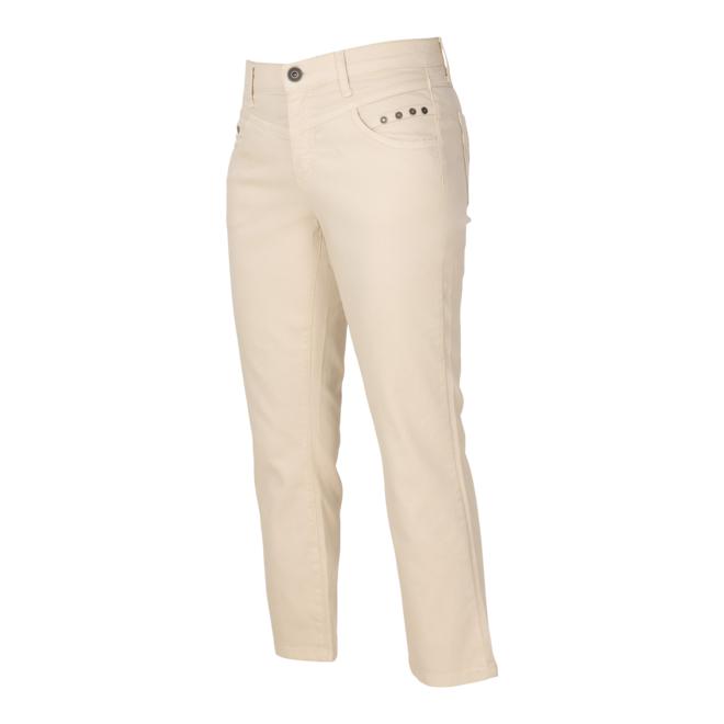 Stretch Broek "Bossi" Katoen Mix in Kiezel
