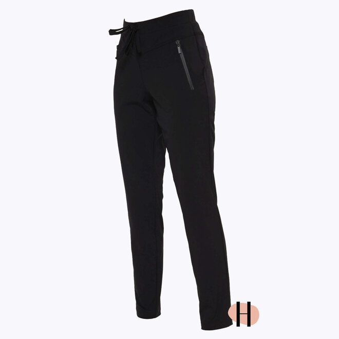 Soepele Travel Stretchbroek "Benny" Met Striksluiting in Zwart