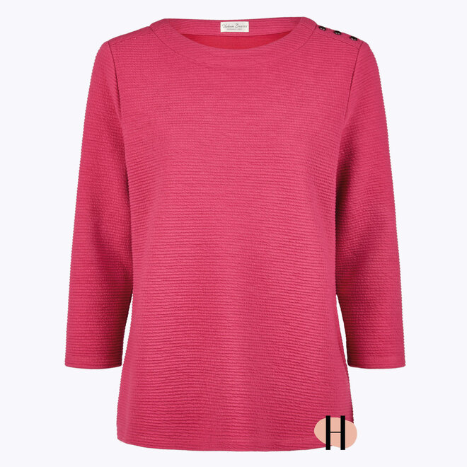 Roze Trui Structuurstof met 3/4 Mouw