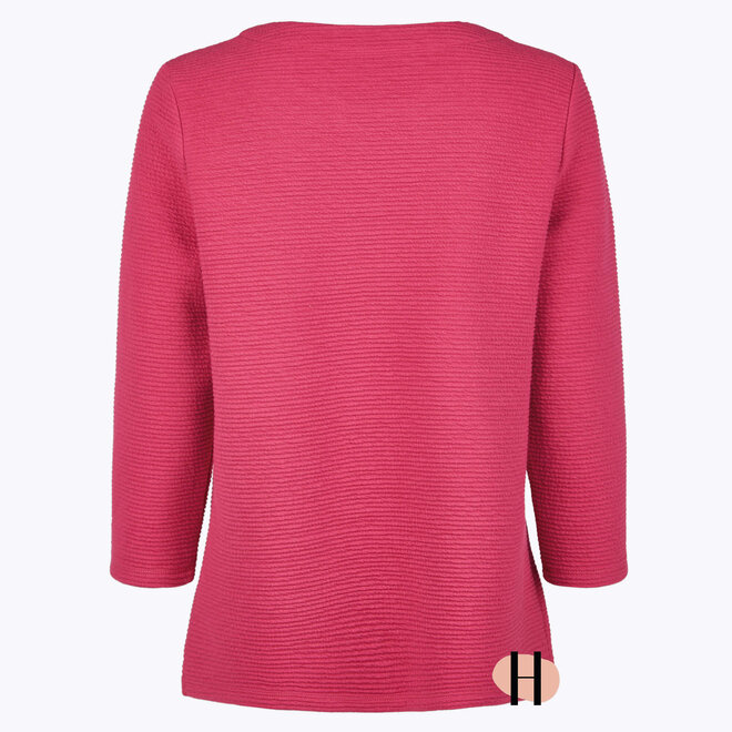 Roze Trui Structuurstof met 3/4 Mouw