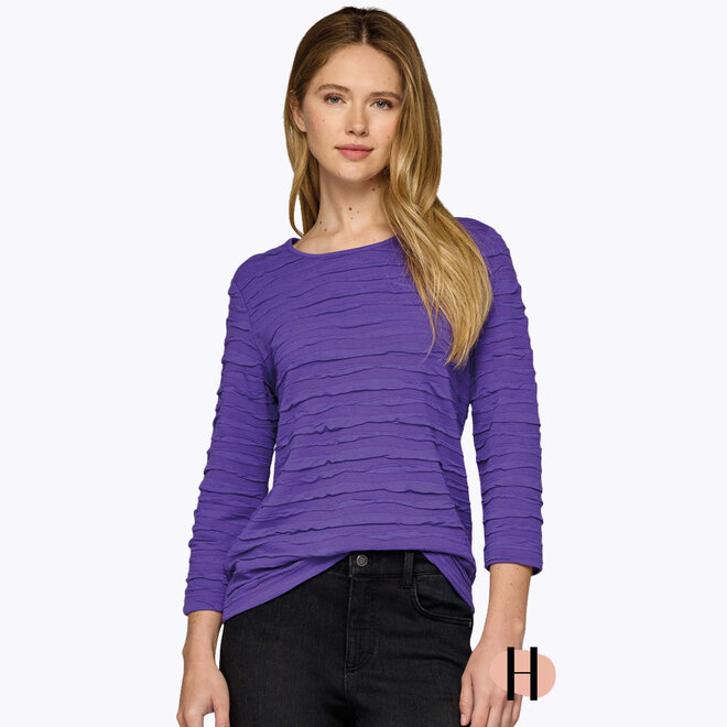 Shirt met Stroken in Paars