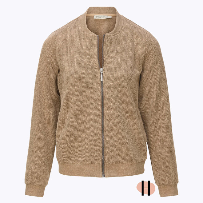 Bomberjasje "Quinn" Visgraat Mokka