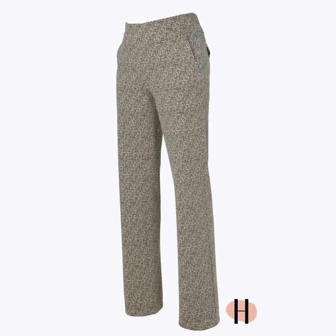 Stretchbroek "Athena" Rasterprint Mokka