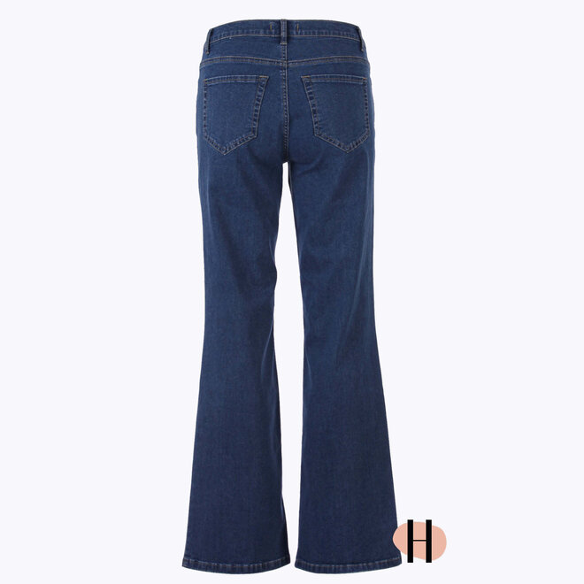 Wide Leg Denim Broek in Blauw