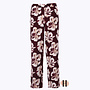 Broek met Bloemenprint in Bordeaux