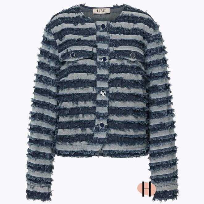 Jasje met Denim Rafels en Knopen