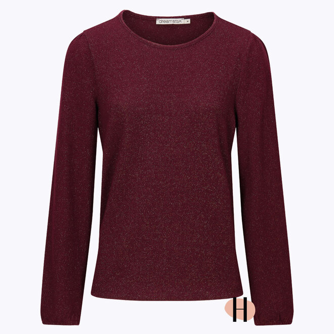 W25 239 Valeria Top UNI SPARKLE Burgundy